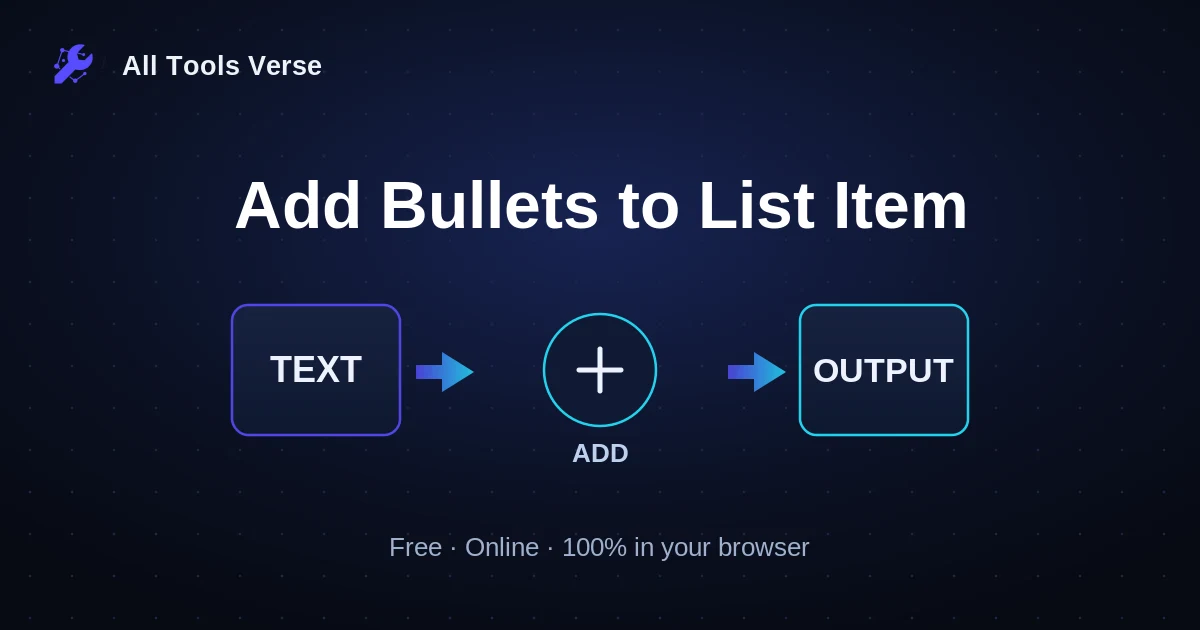 Add Bullets to List Item · free online tool · All Tools Verse