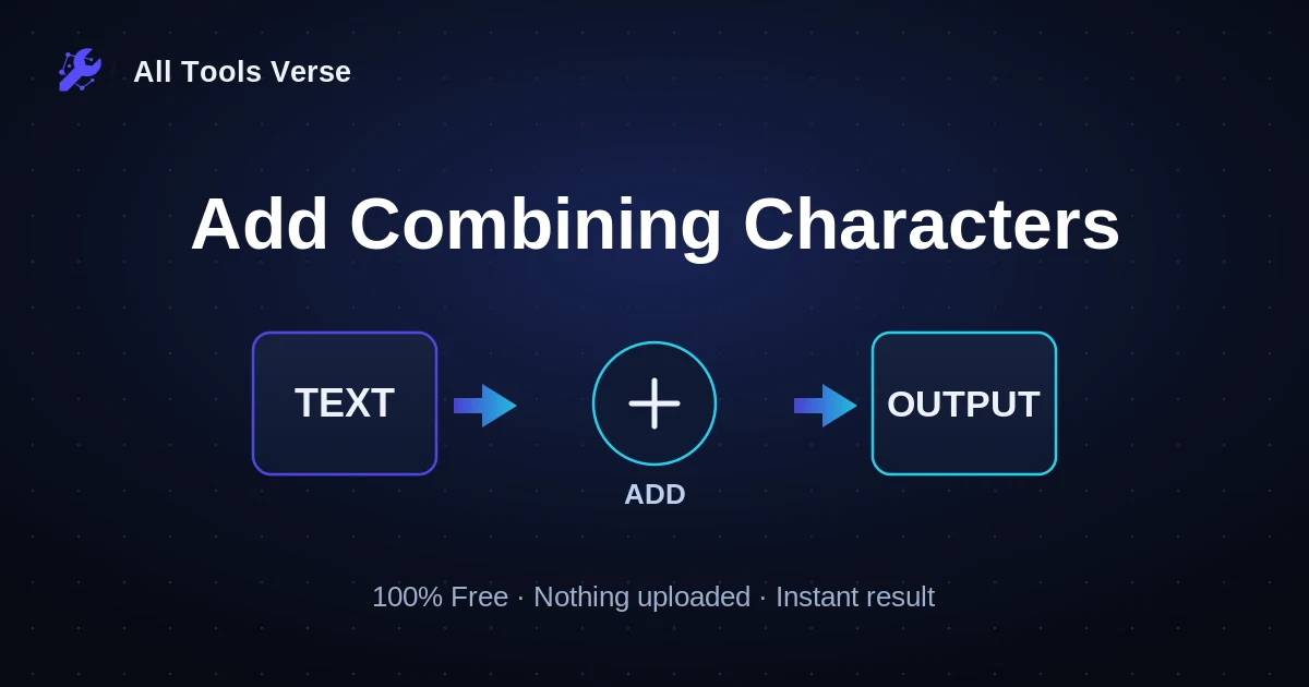 Add Combining Characters · free online tool · All Tools Verse