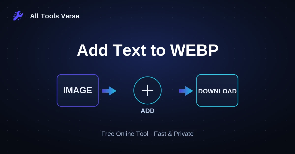 Add Text to WEBP · free online tool · All Tools Verse