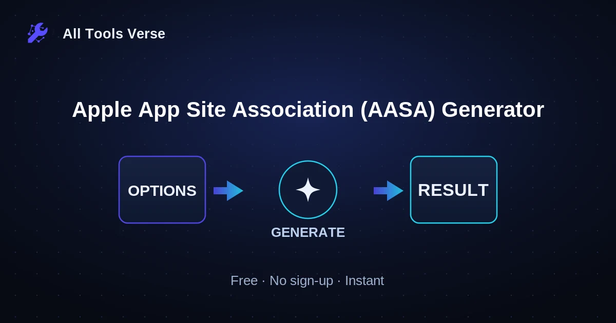 Apple App Site Association (AASA) Generator · free online tool · All Tools Verse