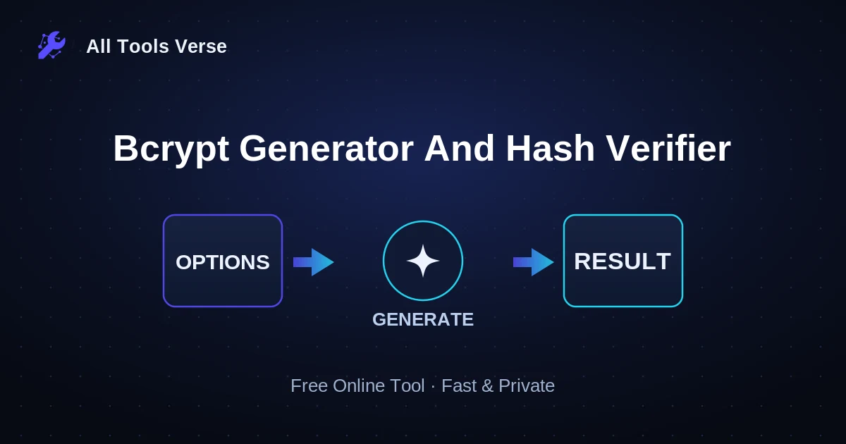 Bcrypt Generator And Hash Verifier · free online tool · All Tools Verse