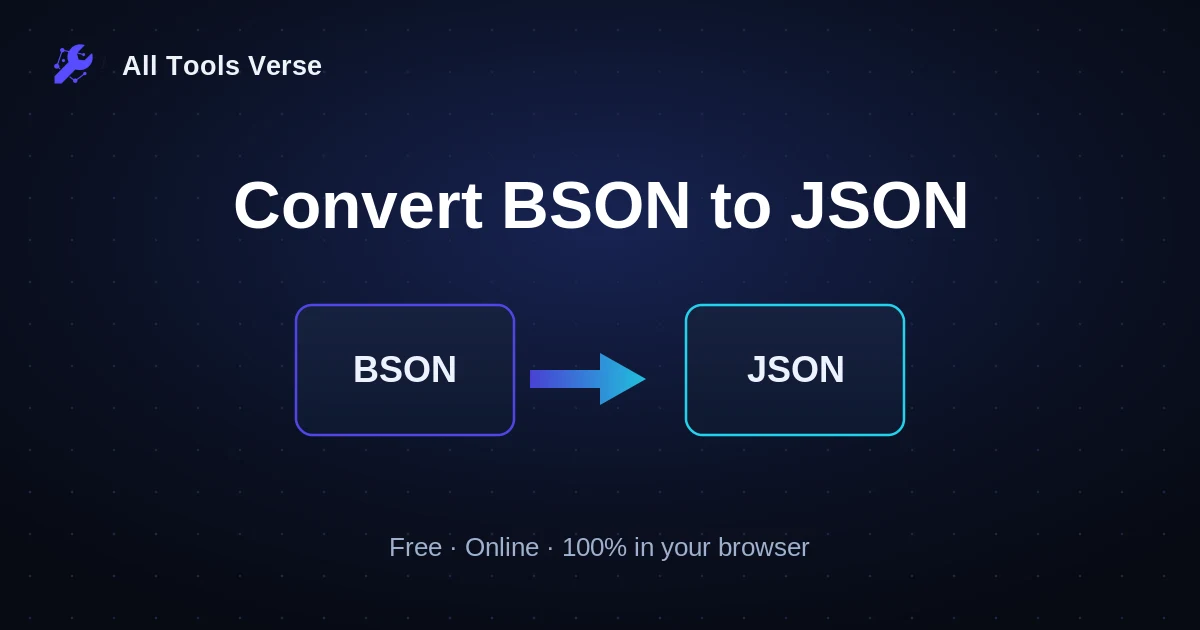 Convert BSON to JSON · free online tool · All Tools Verse