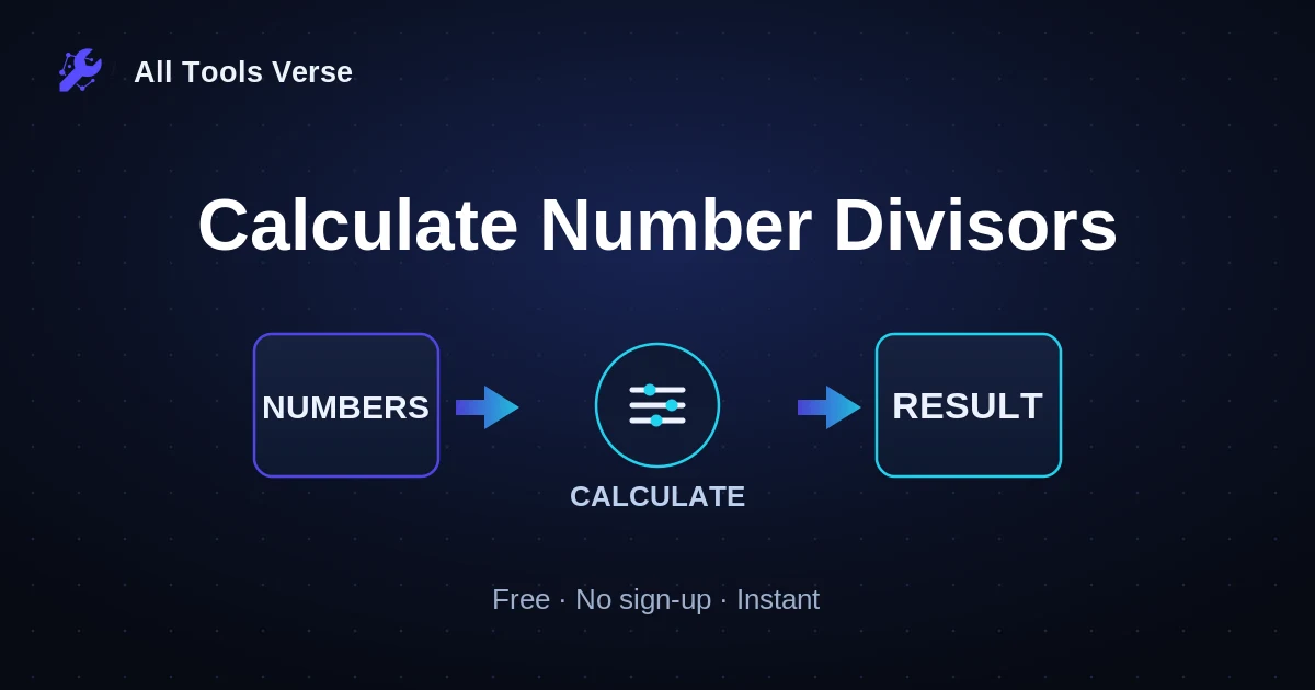 Calculate Number Divisors · free online tool · All Tools Verse