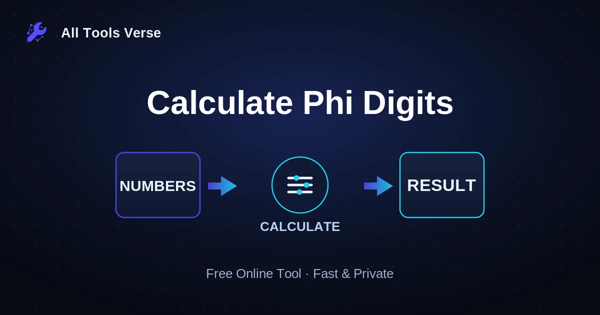 Calculate Phi Digits · free online tool · All Tools Verse