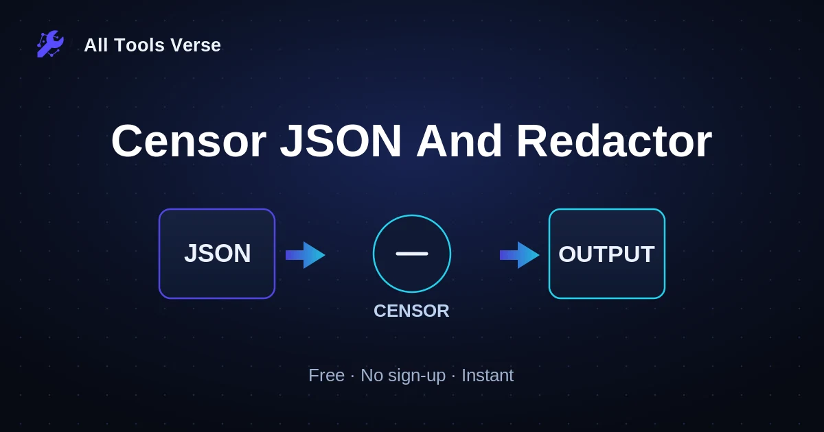 Censor JSON And Redactor · free online tool · All Tools Verse