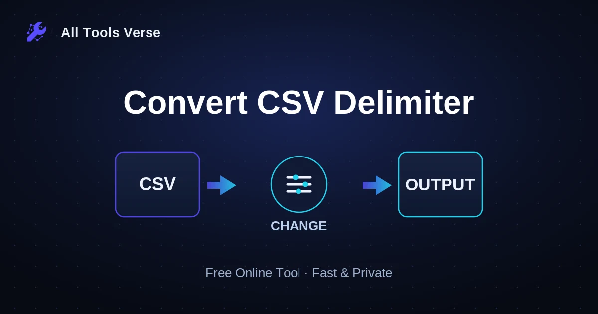 Convert CSV Delimiter · free online tool · All Tools Verse