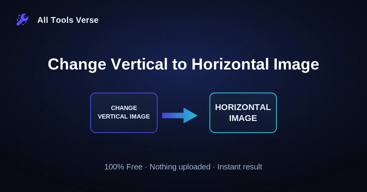 Change Vertical to Horizontal Image · free online tool · All Tools Verse