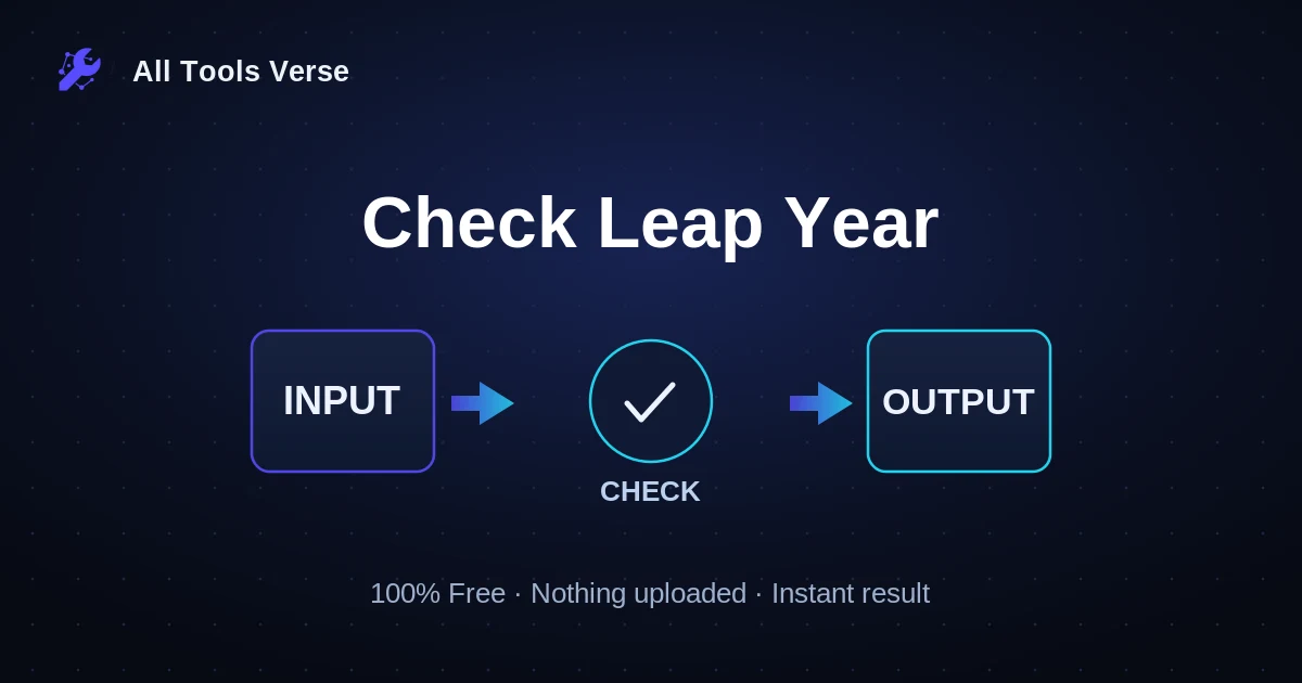 Check Leap Year · free online tool · All Tools Verse