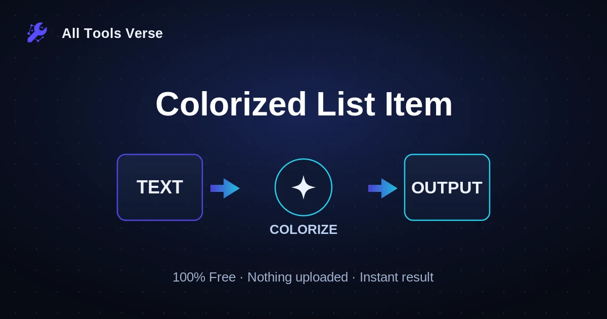 Colorized List Item · free online tool · All Tools Verse