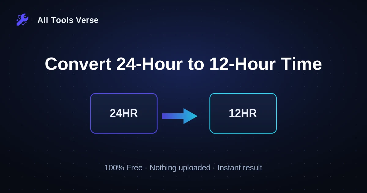 Convert 24-Hour to 12-Hour Time · free online tool · All Tools Verse