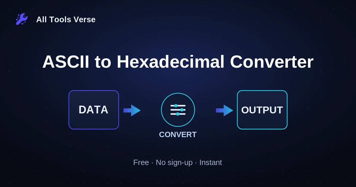 ASCII to Hexadecimal Converter · free online tool · All Tools Verse
