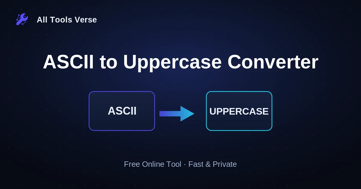 ASCII to Uppercase Converter · free online tool · All Tools Verse