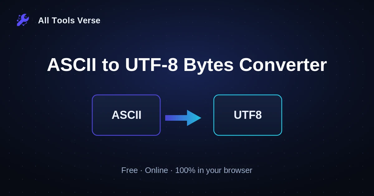 ASCII to UTF-8 Bytes Converter · free online tool · All Tools Verse