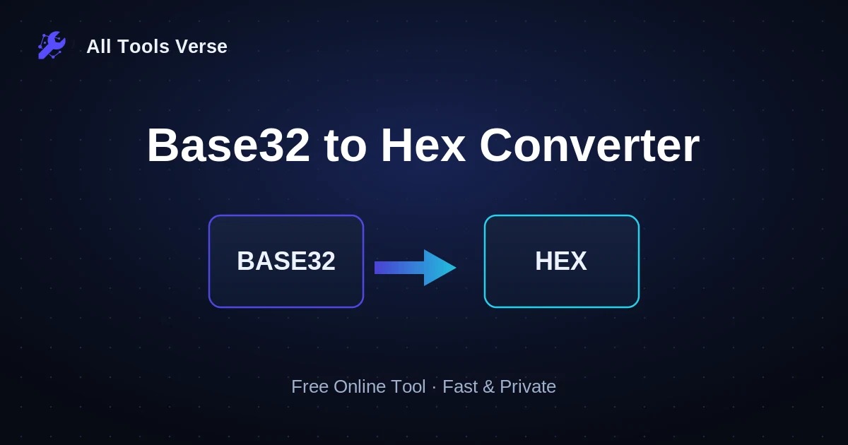 Base32 to Hex Converter · free online tool · All Tools Verse