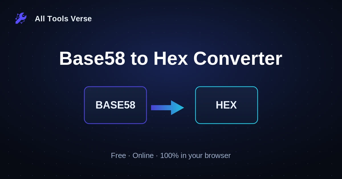 Base58 to Hex Converter · free online tool · All Tools Verse