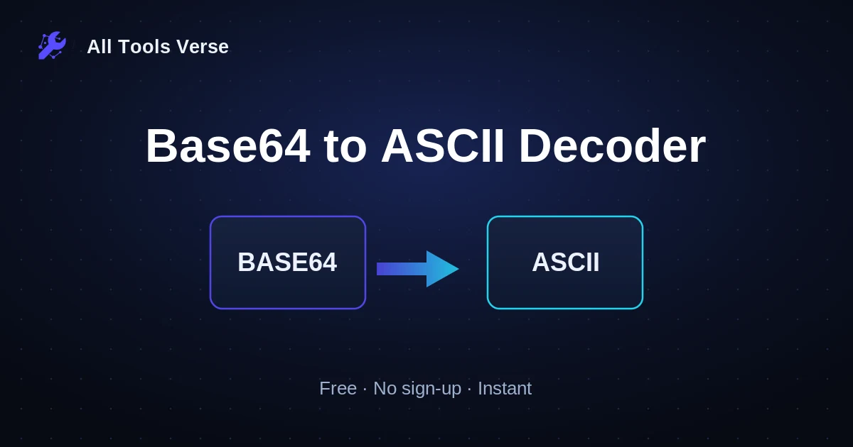 Base64 to ASCII Decoder · free online tool · All Tools Verse