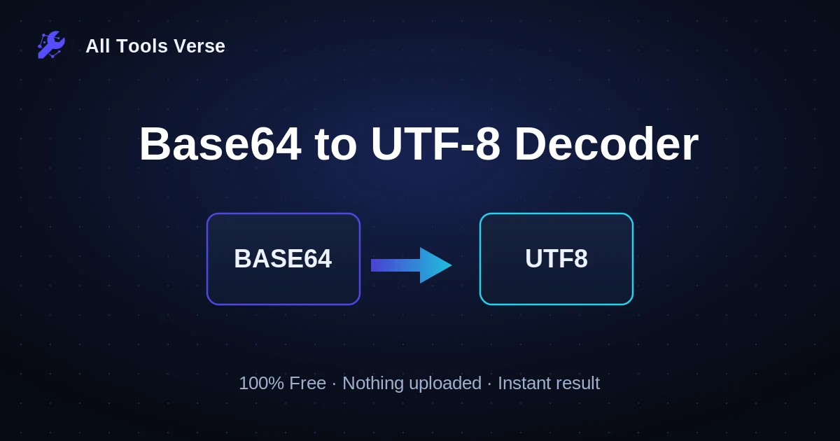 Base64 to UTF-8 Decoder · free online tool · All Tools Verse