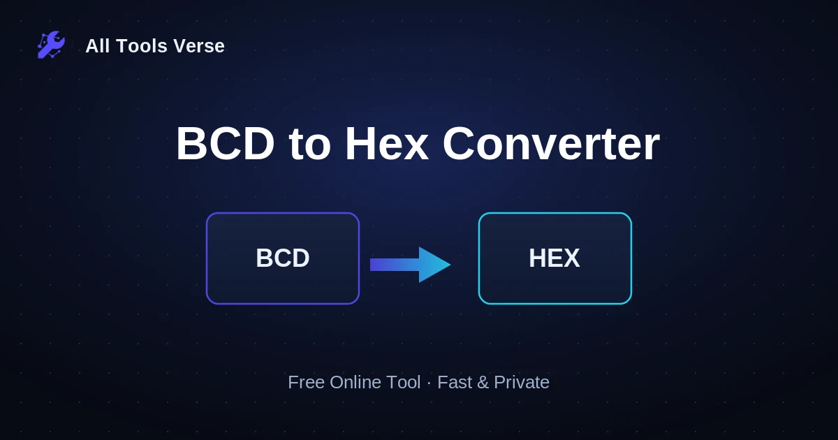 BCD to Hex Converter · free online tool · All Tools Verse