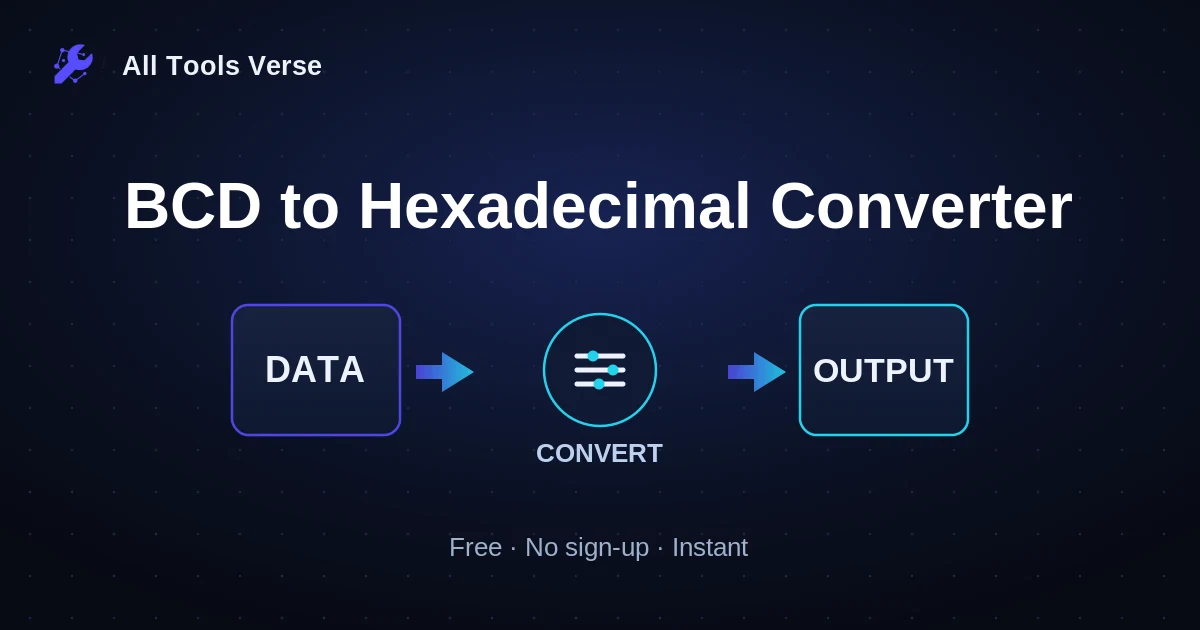 BCD to Hexadecimal Converter · free online tool · All Tools Verse