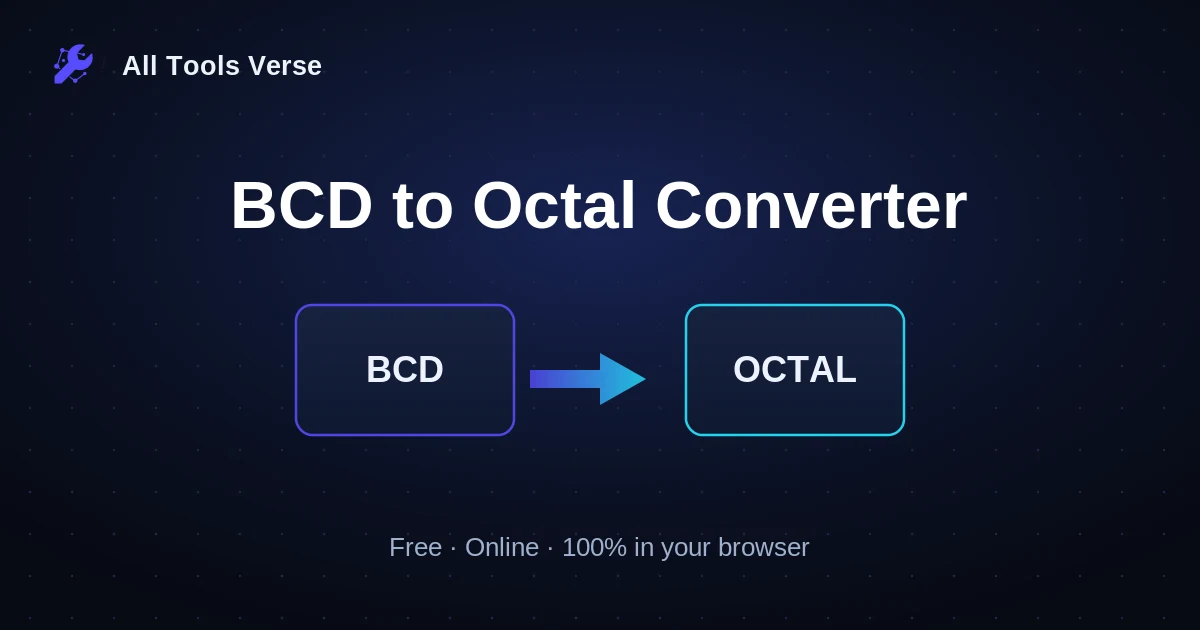 BCD to Octal Converter · free online tool · All Tools Verse