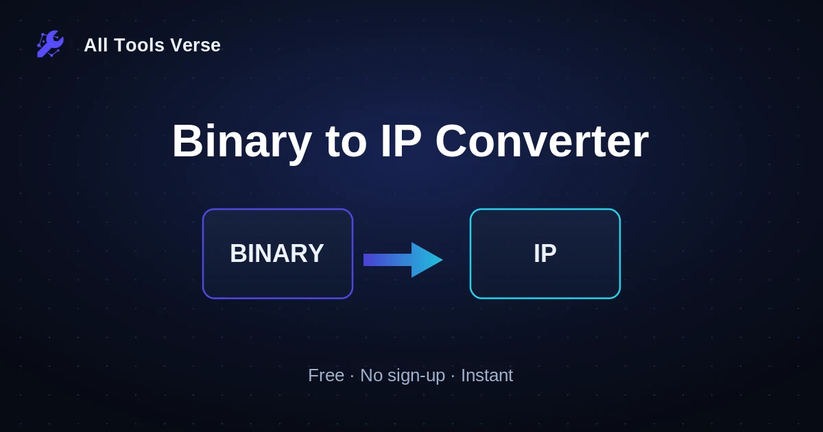 Binary to IP Converter · free online tool · All Tools Verse