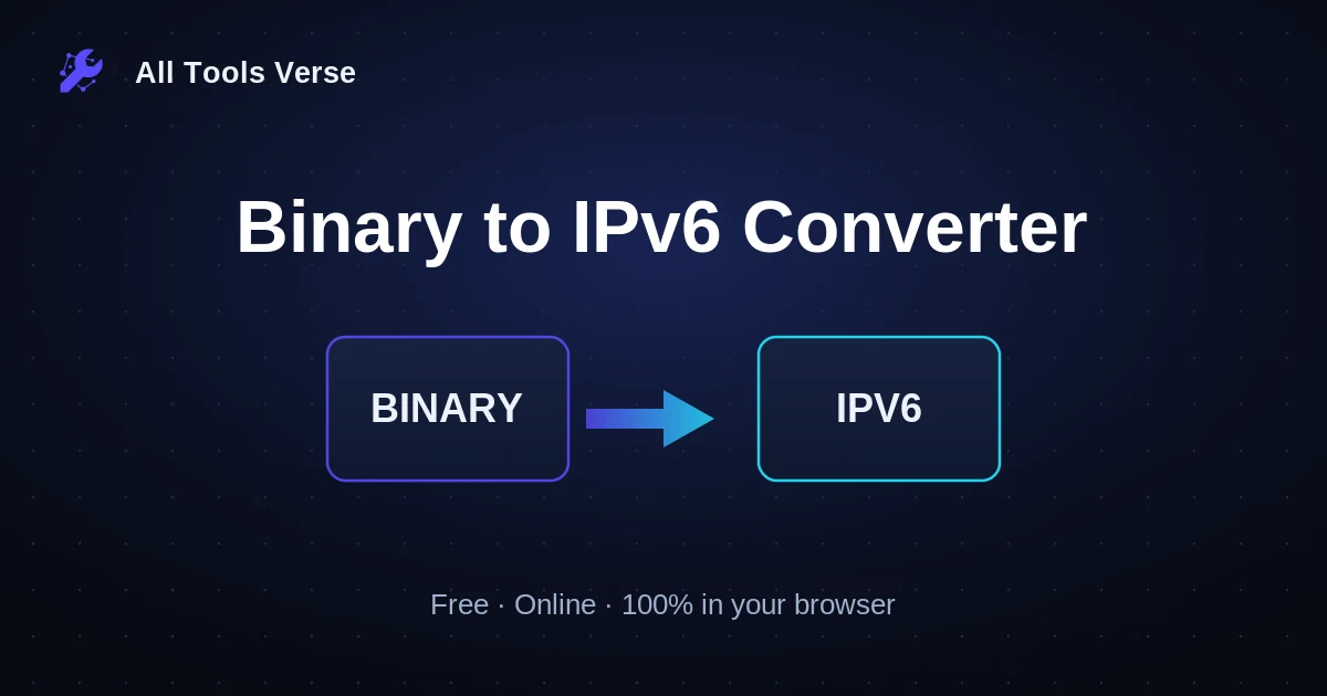 Binary to IPv6 Converter · free online tool · All Tools Verse