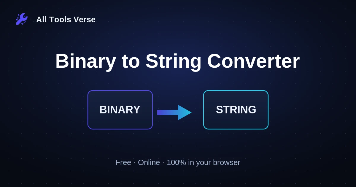 Binary to String Converter · free online tool · All Tools Verse