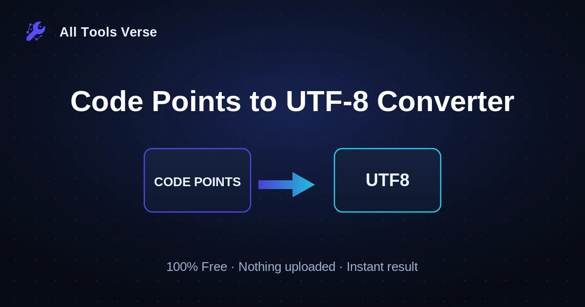 Code Points to UTF-8 Converter · free online tool · All Tools Verse
