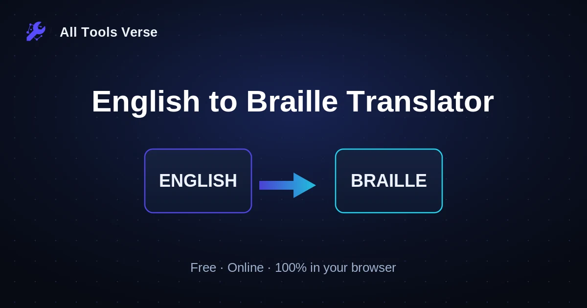 English to Braille Translator · free online tool · All Tools Verse