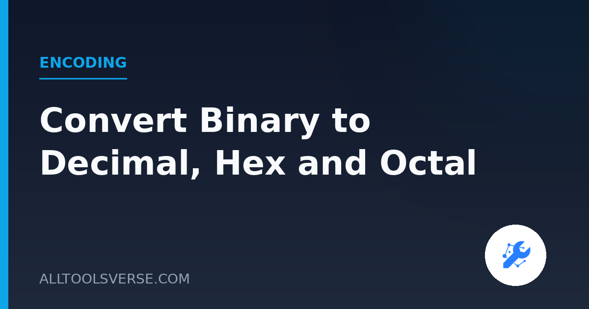 Convert Binary to Decimal, Hex and Octal