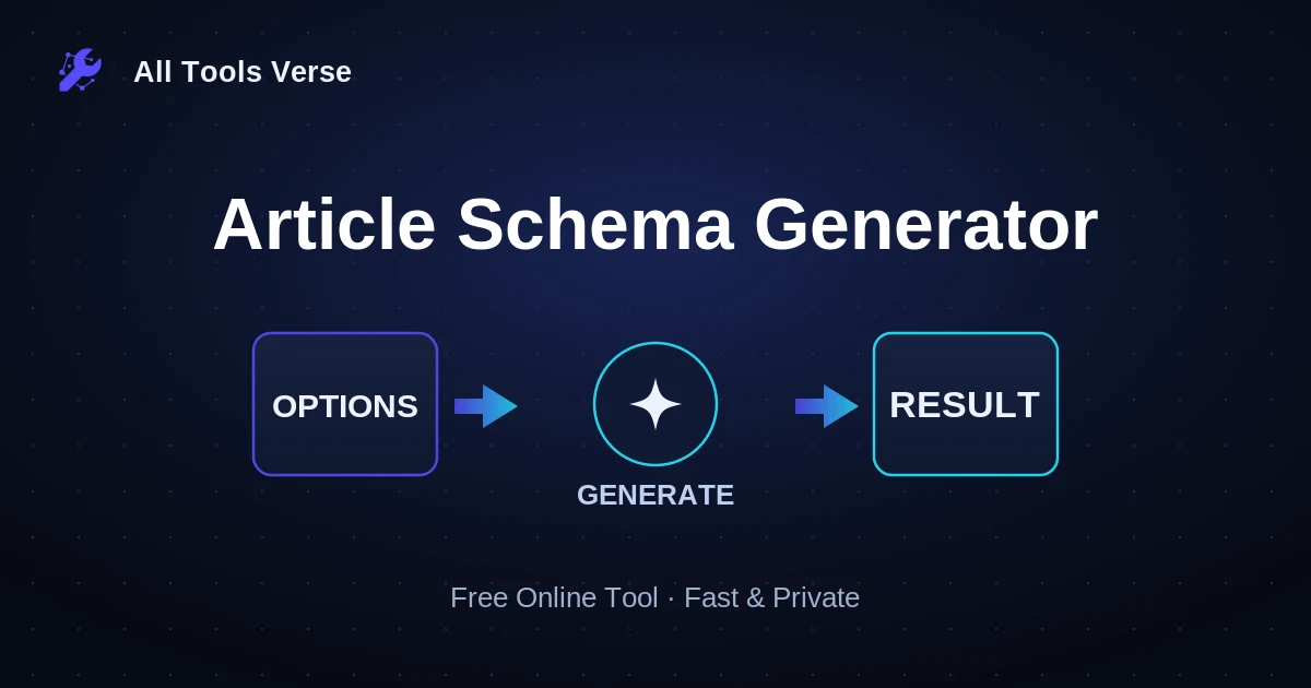 Article Schema Generator · free online tool · All Tools Verse