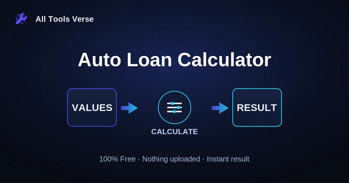 Auto Loan Calculator · free online tool · All Tools Verse