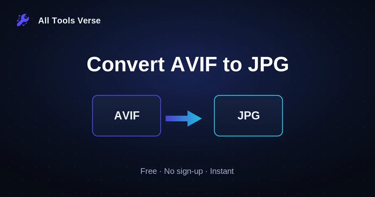Convert AVIF to JPG · free online tool · All Tools Verse