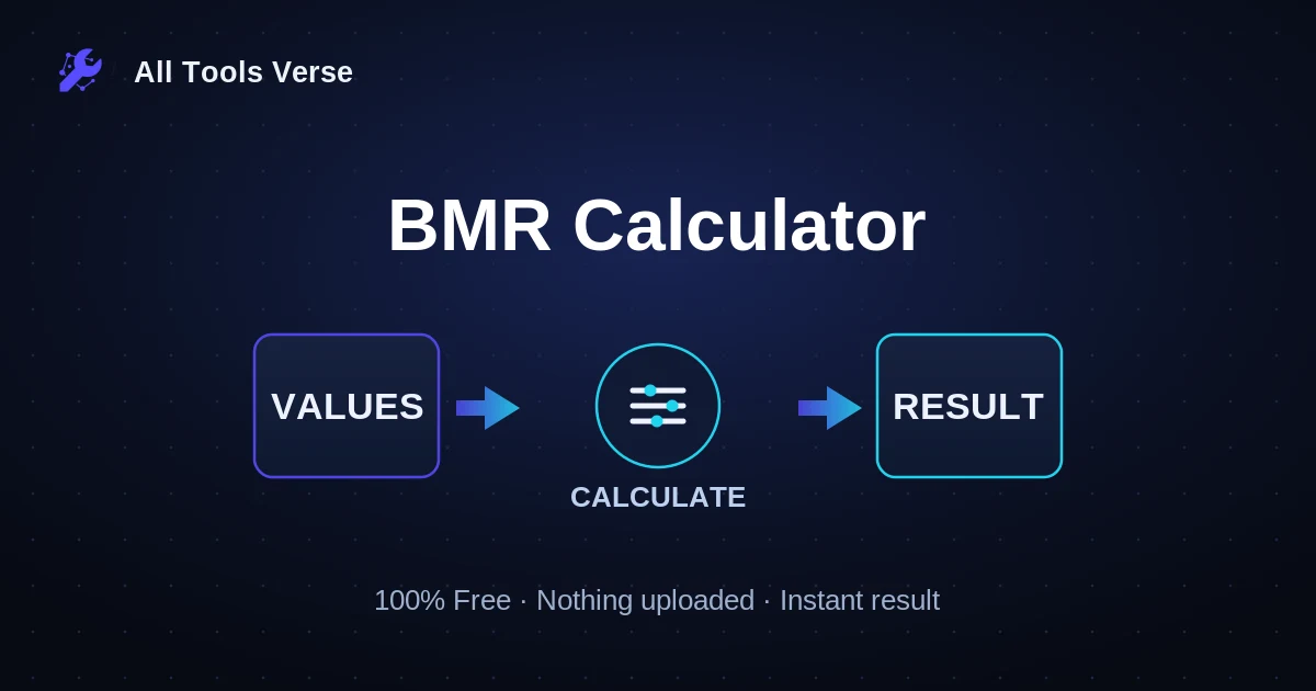 BMR Calculator · free online tool · All Tools Verse