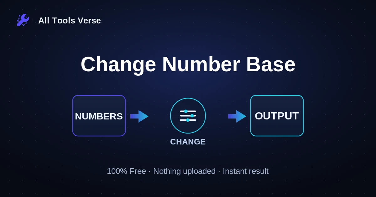 Change Number Base · free online tool · All Tools Verse