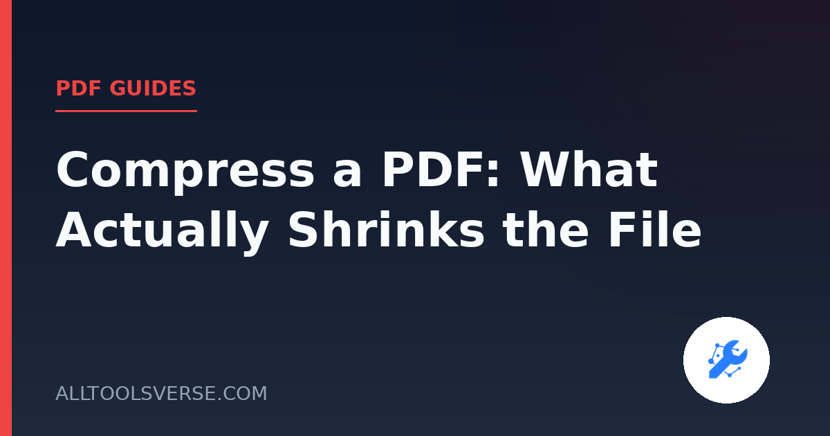 Compress a PDF: What Actually Shrinks the File