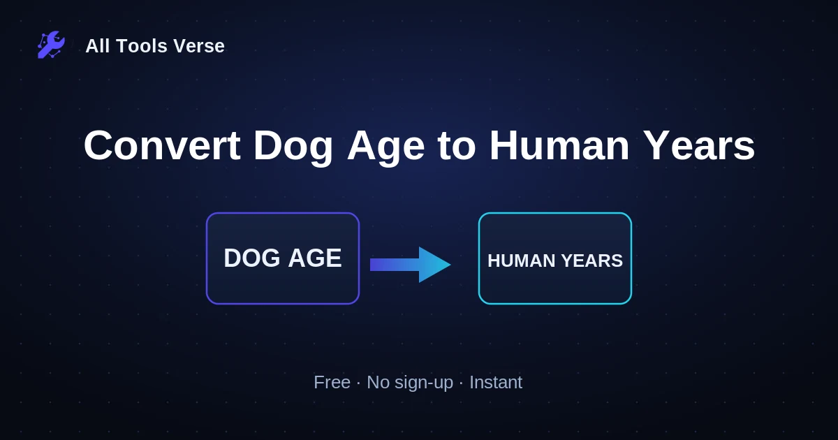 Convert Dog Age to Human Years · free online tool · All Tools Verse