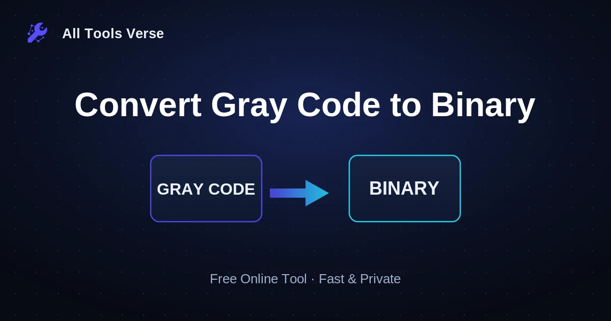 Convert Gray Code to Binary · free online tool · All Tools Verse