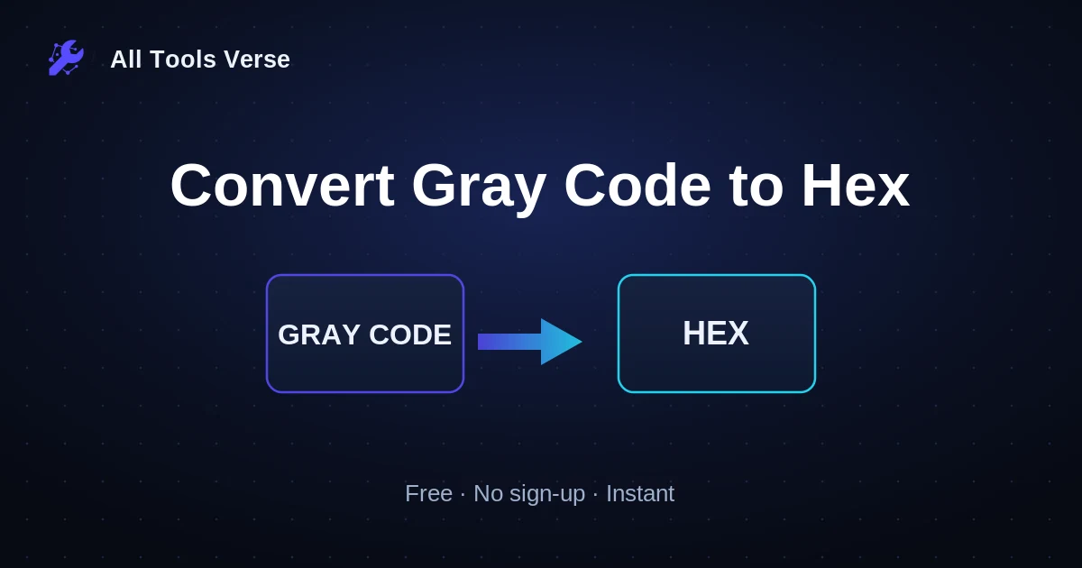 Convert Gray Code to Hex · free online tool · All Tools Verse