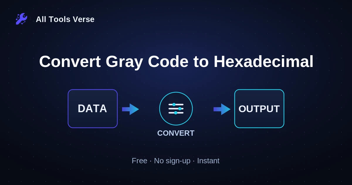 Convert Gray Code to Hexadecimal · free online tool · All Tools Verse