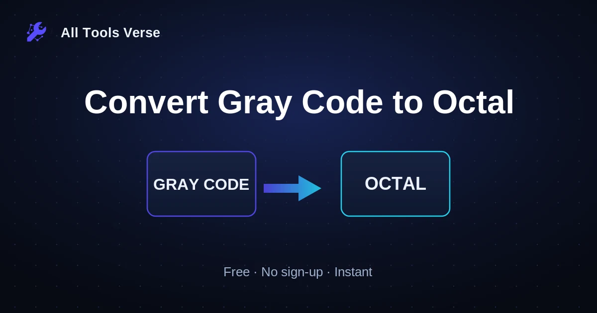 Convert Gray Code to Octal · free online tool · All Tools Verse