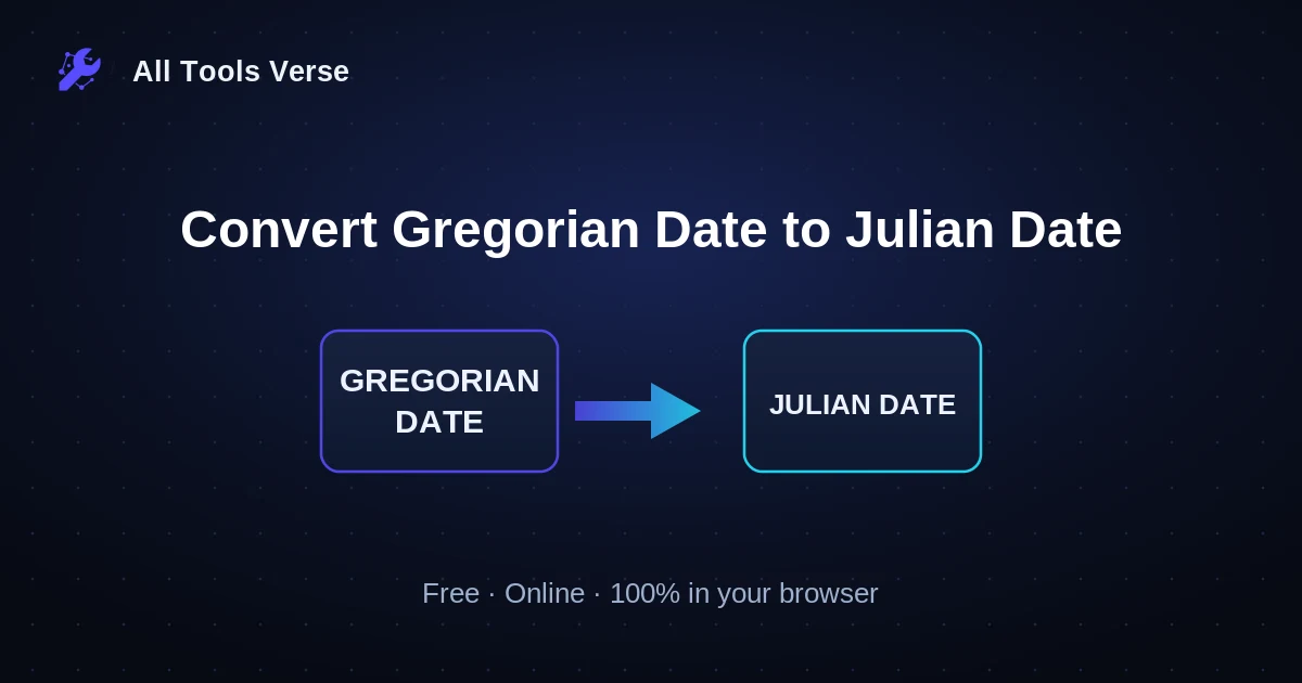 Convert Gregorian Date to Julian Date · free online tool · All Tools Verse