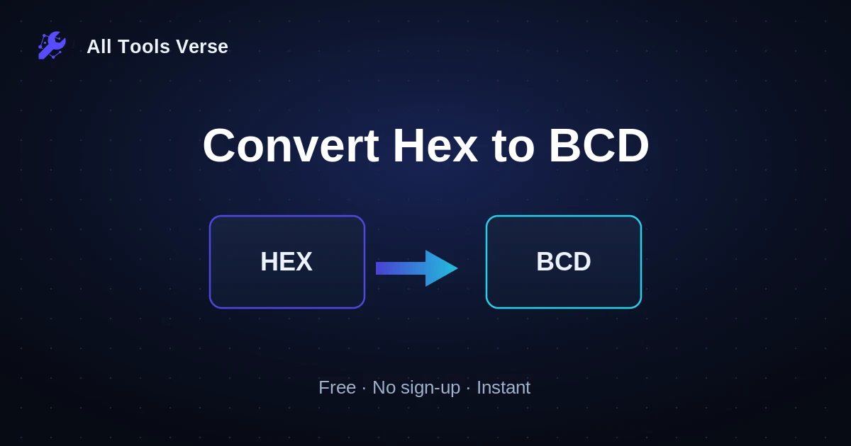Convert Hex to BCD · free online tool · All Tools Verse