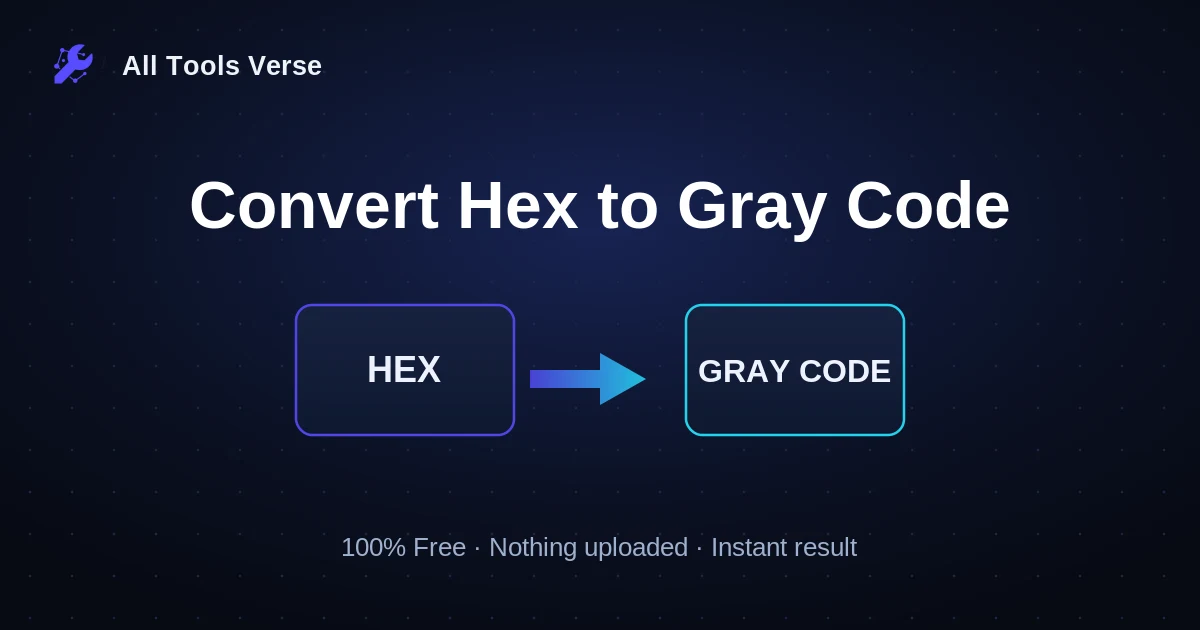 Convert Hex to Gray Code · free online tool · All Tools Verse