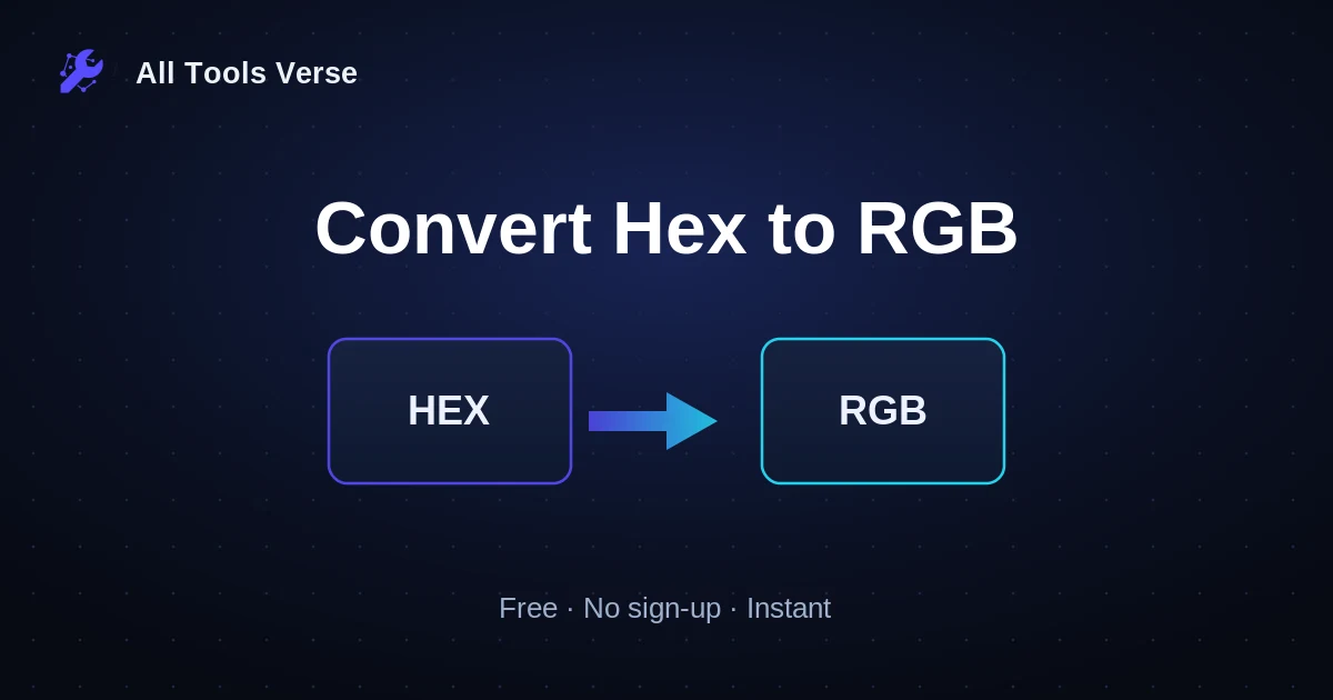 Convert Hex to RGB · free online tool · All Tools Verse