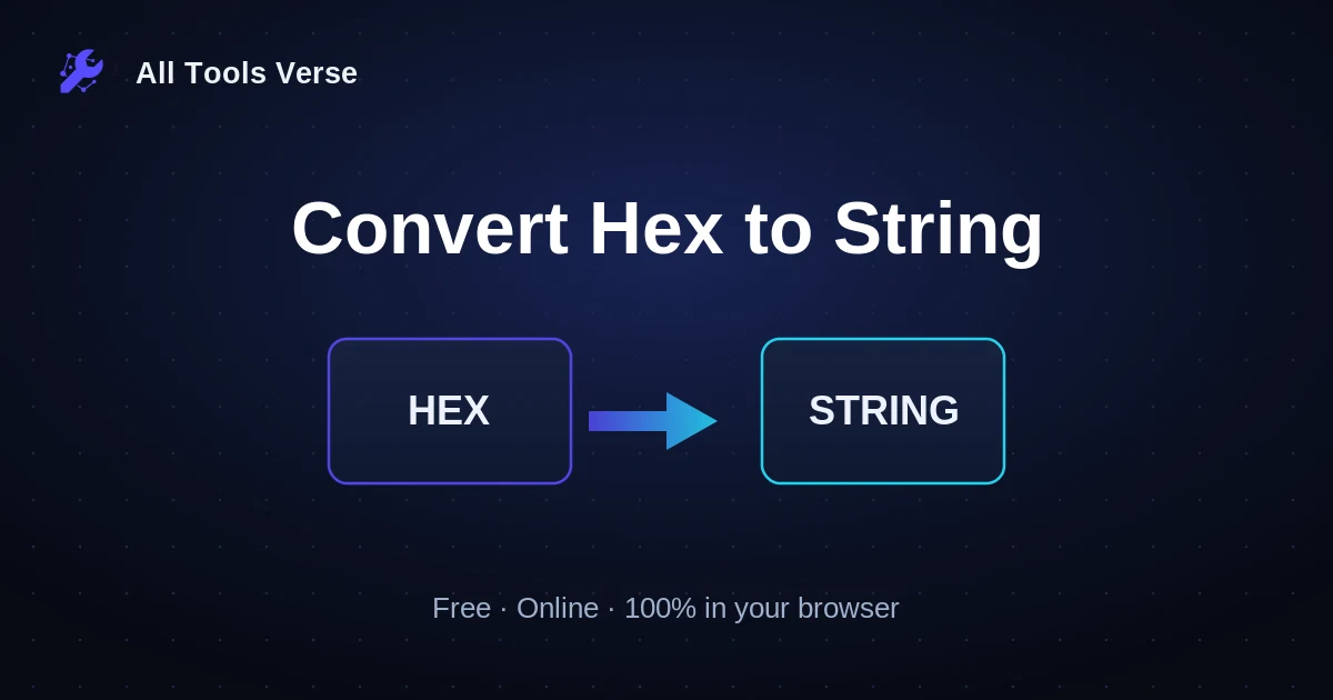 Convert Hex to String · free online tool · All Tools Verse