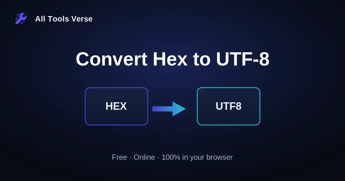 Convert Hex to UTF-8 · free online tool · All Tools Verse