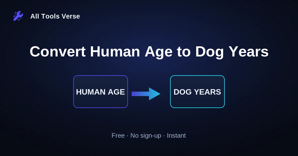 Convert Human Age to Dog Years · free online tool · All Tools Verse