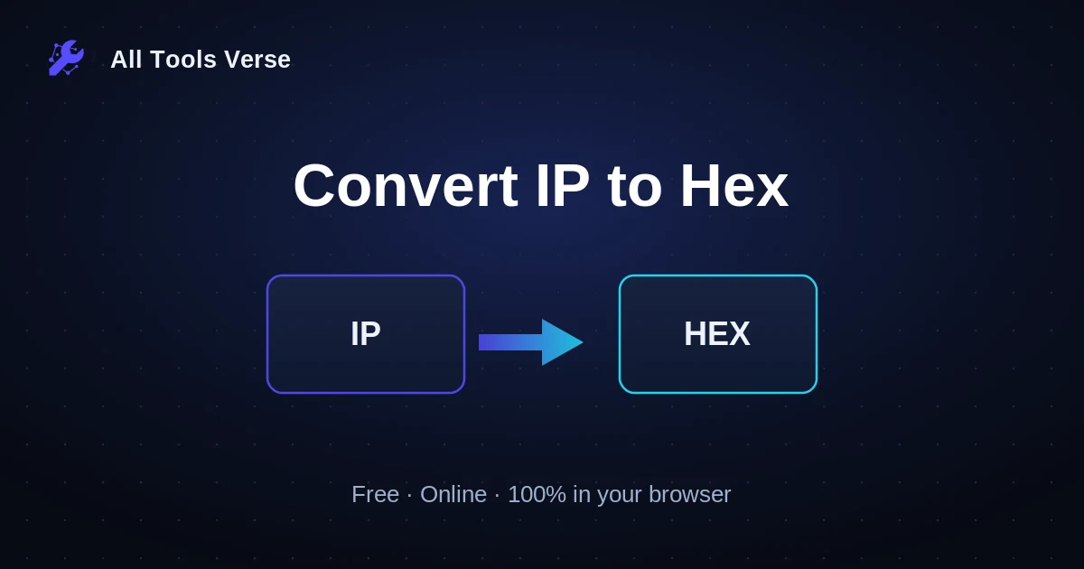 Convert IP to Hex · free online tool · All Tools Verse