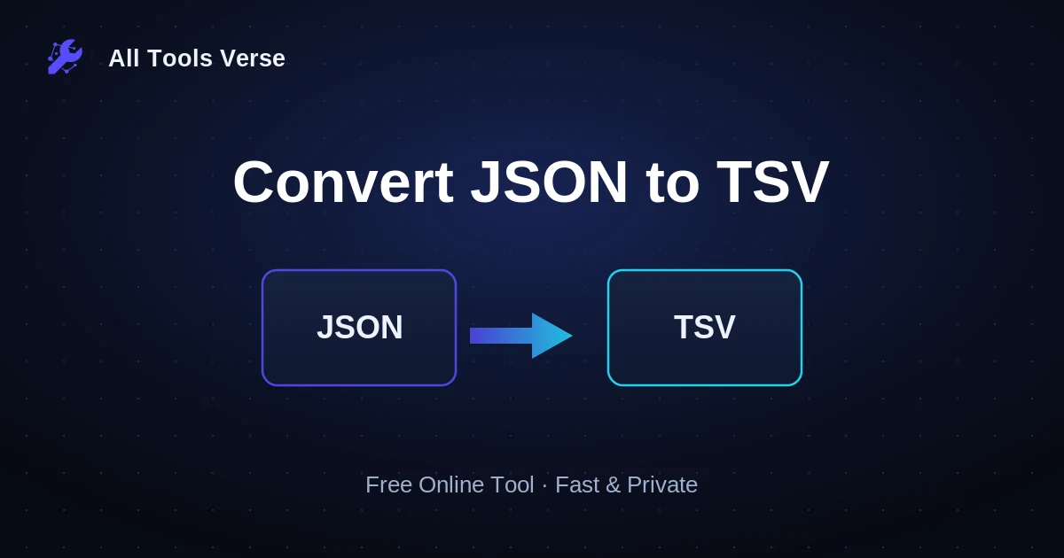 Convert JSON to TSV · free online tool · All Tools Verse